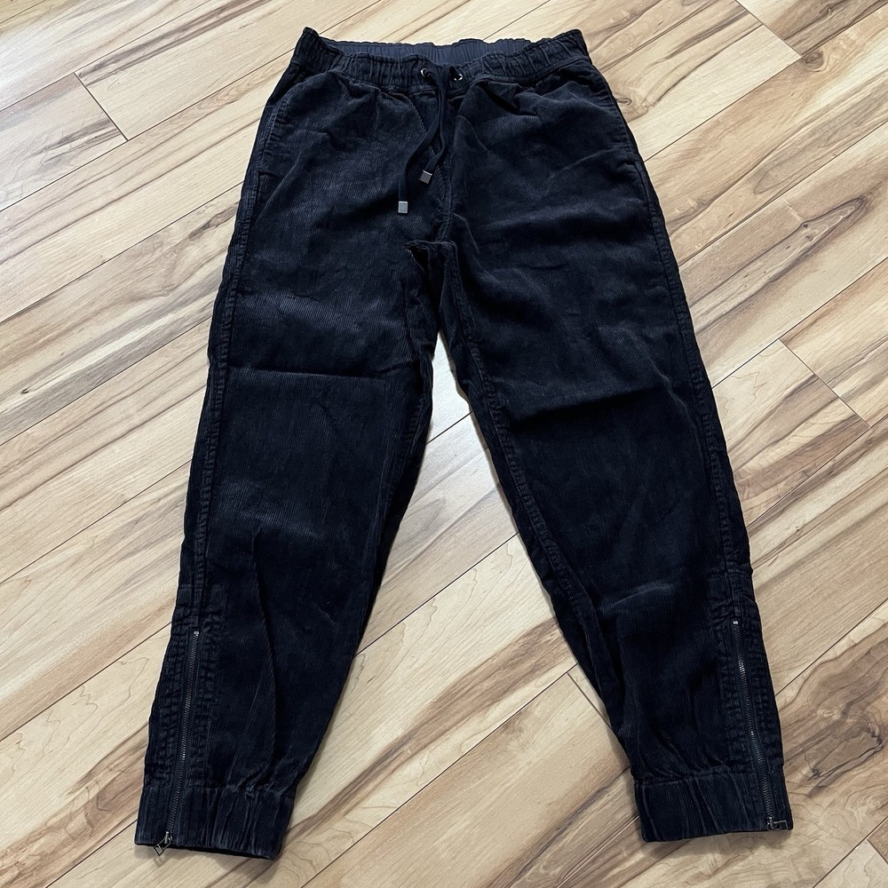 Wrap London Women's Tapered Trousers Corduroy Dark Gray Jogger Sz 6 Hemp Cotton